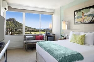 ダイアモンドヘッドを望む客室